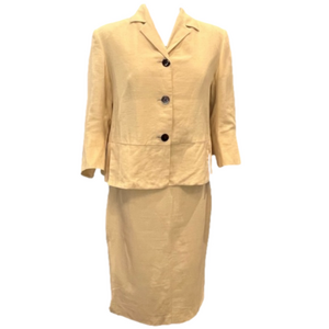 Vintage Gianfranco Ferré Linen Skirt suit Yellow Size US 6